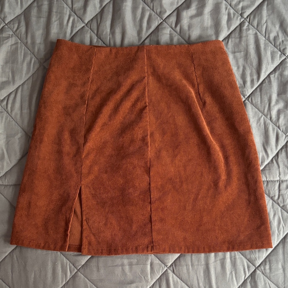 *Elegant Corduroy Mini Skirt in Rust
